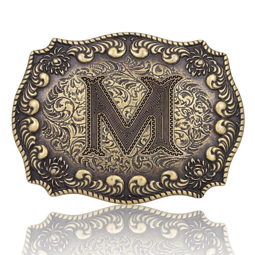 5181 Belt Buckles Western Cowboy Initial Letters ABCDJMR Texas Rodeo Belt